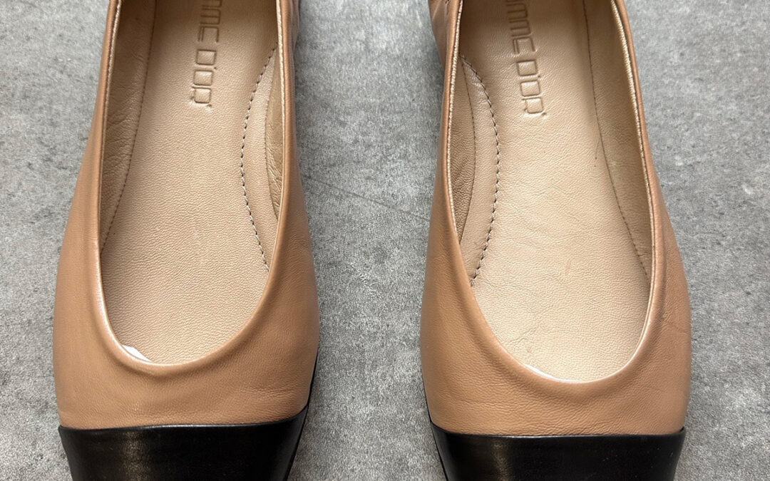 Ballerinas GIORGIA Beige Schwarz 37, 37 ½, 40, Leder